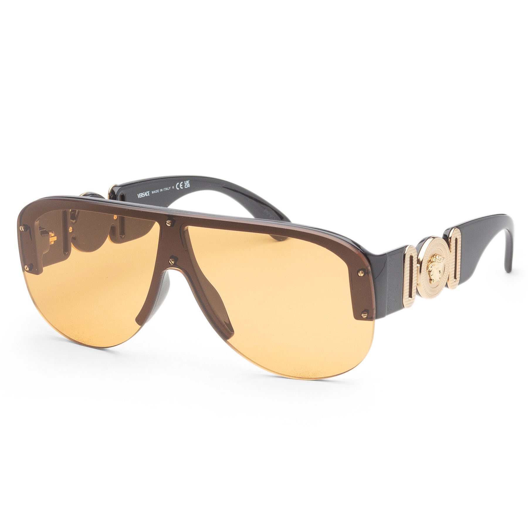 Versace 48mm schwarze Sonnenbrille für Herren