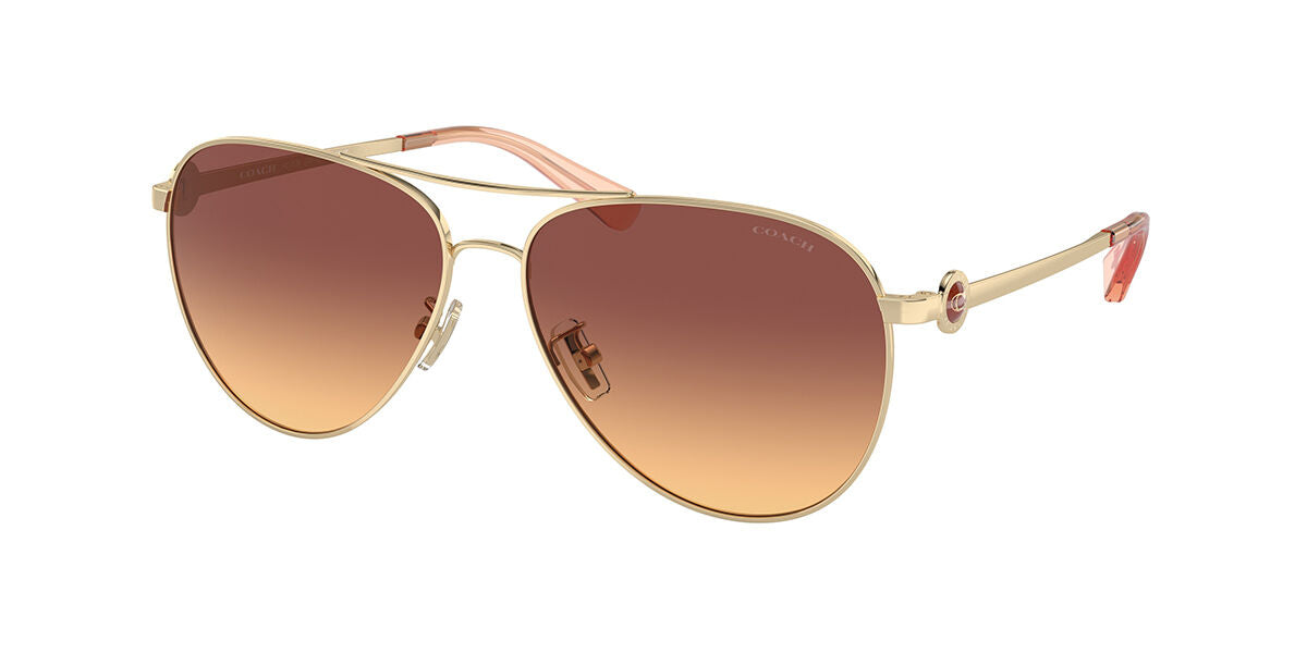 Coach Damen 58mm glänzend hellgold Sonnenbrille 7805800513596