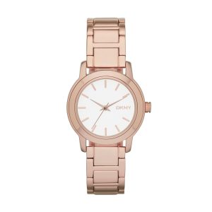 DKNY Damen Tompkins drei Hand, Roségold-Ton-Legierung Uhr