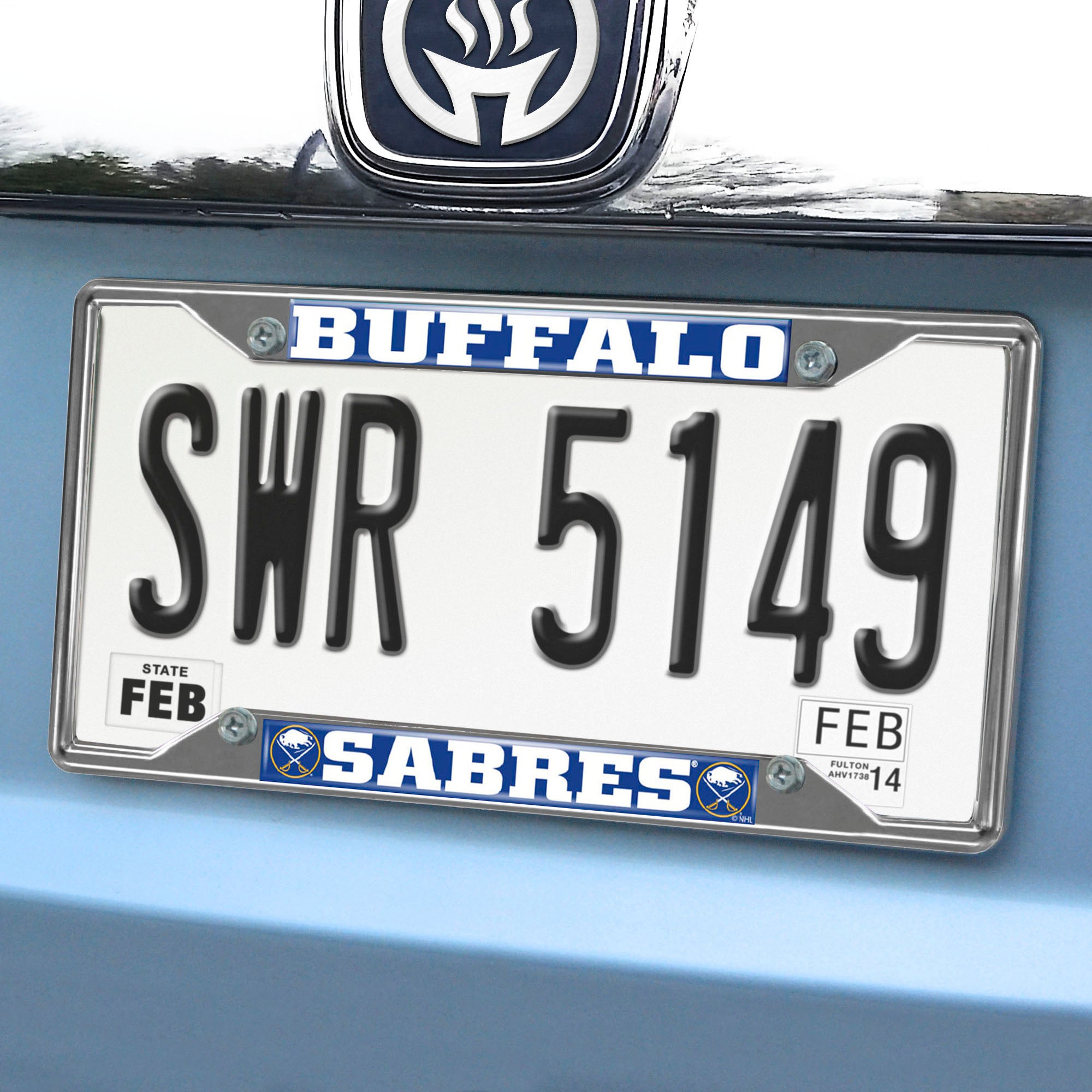 Fanmats Buffalo Sabres Chrom Metall Nummernschild Rahmen, 6,25′′ x 12,25′′