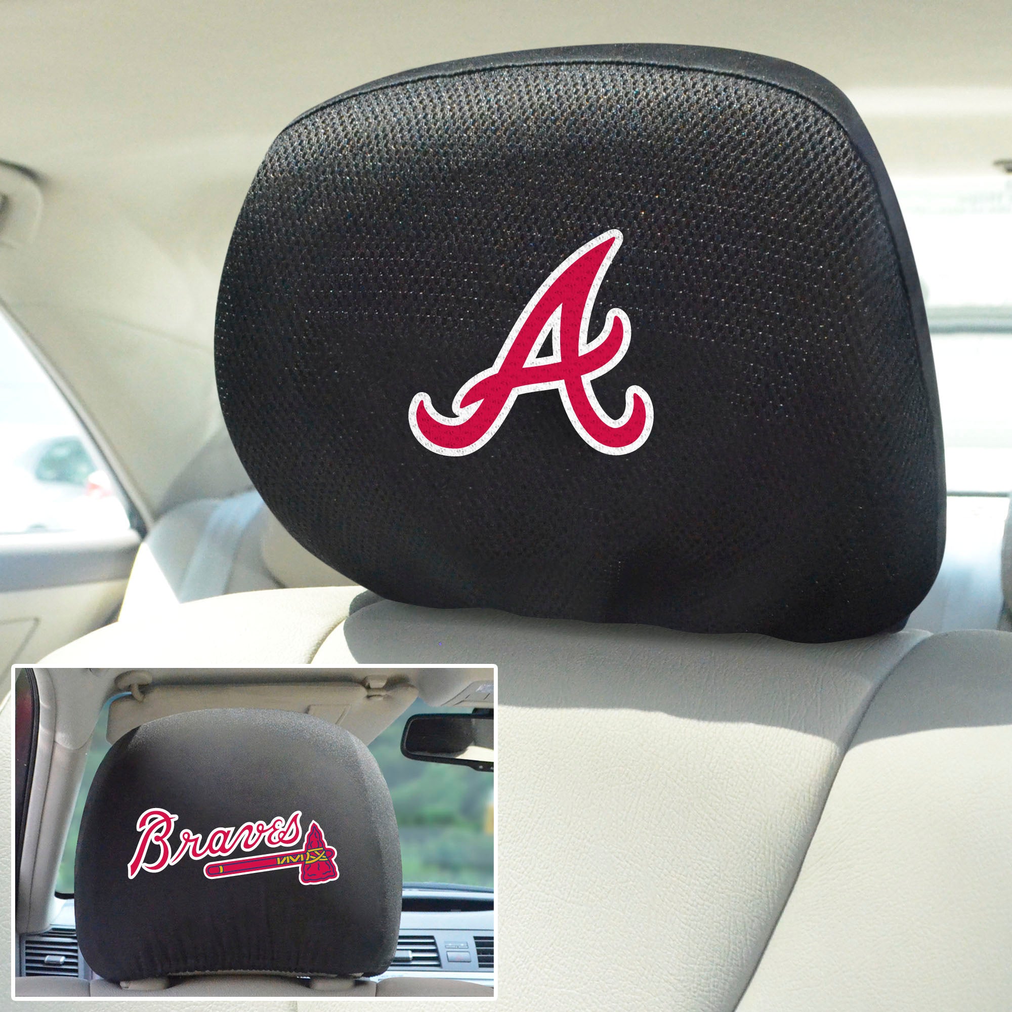Fanmats Atlanta Braves bestickt Kopf Rest Cover Set – 2 Stück