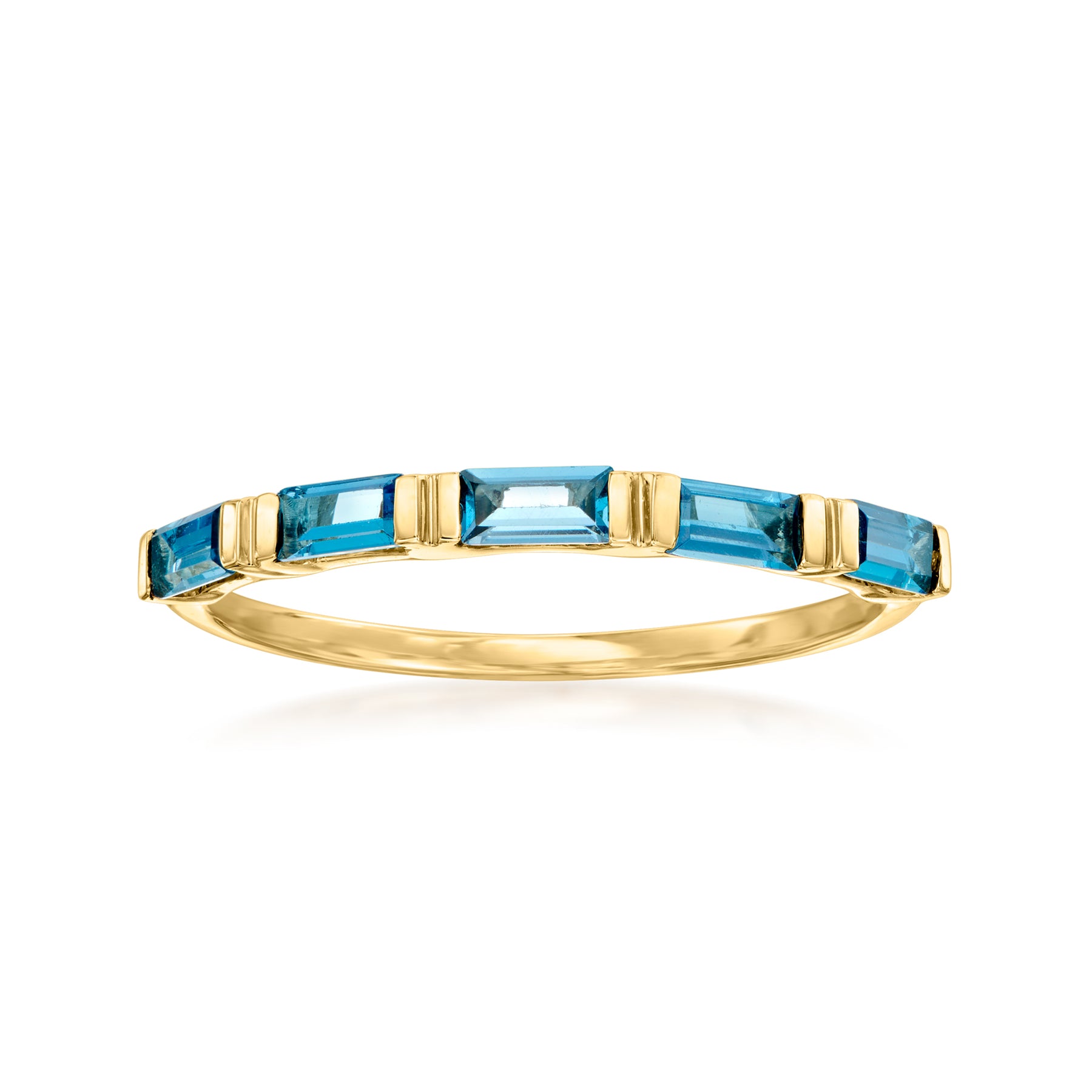 RS Pure Von Ross-Simons London Blauer Topas Ring aus 14kt Gelbgold