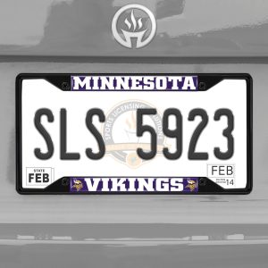 Fanmats Minnesota Vikings Metal License Plate Frame Schwarzer Abgang