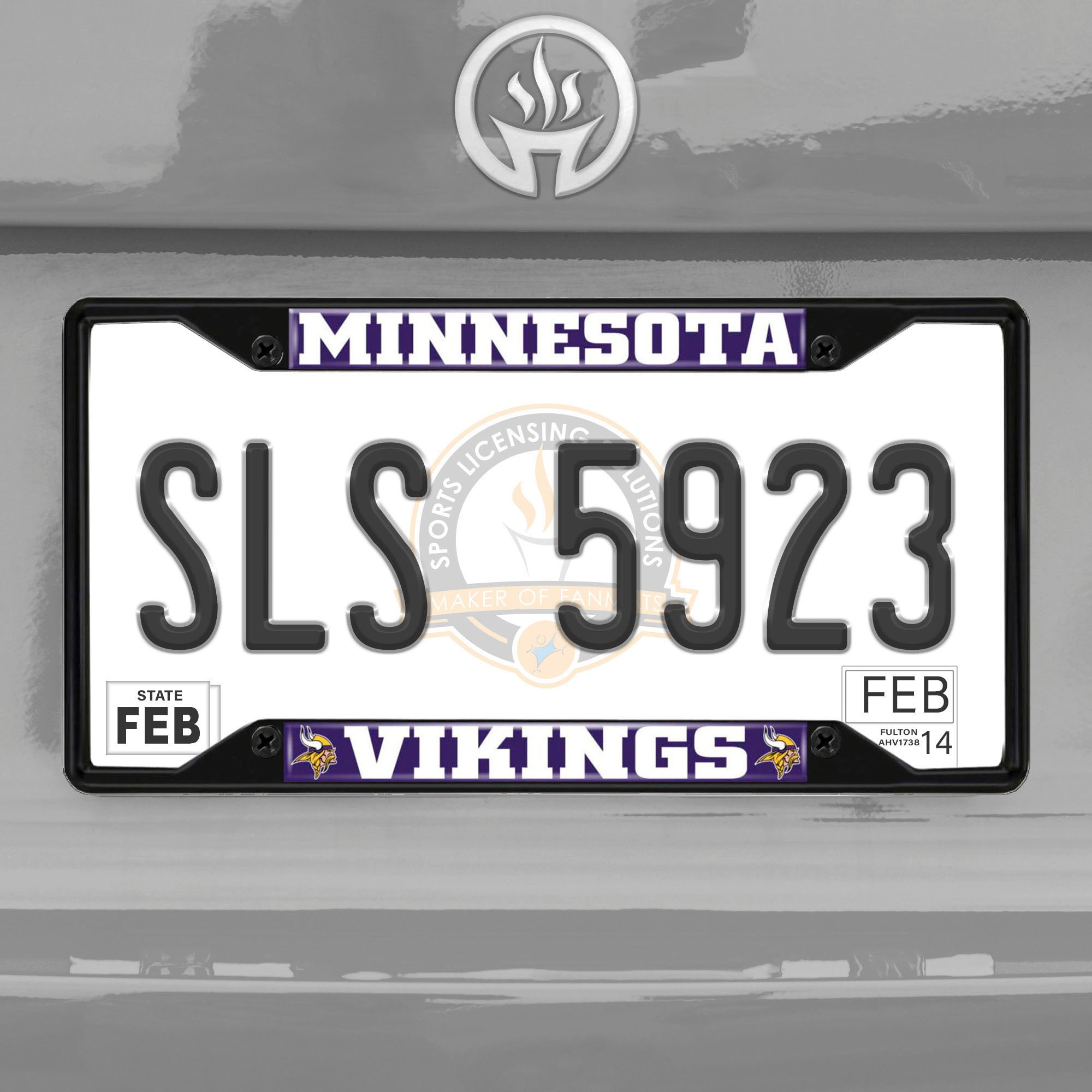 Fanmats Minnesota Vikings Metall Nummernschild Rahmen schwarz Finish