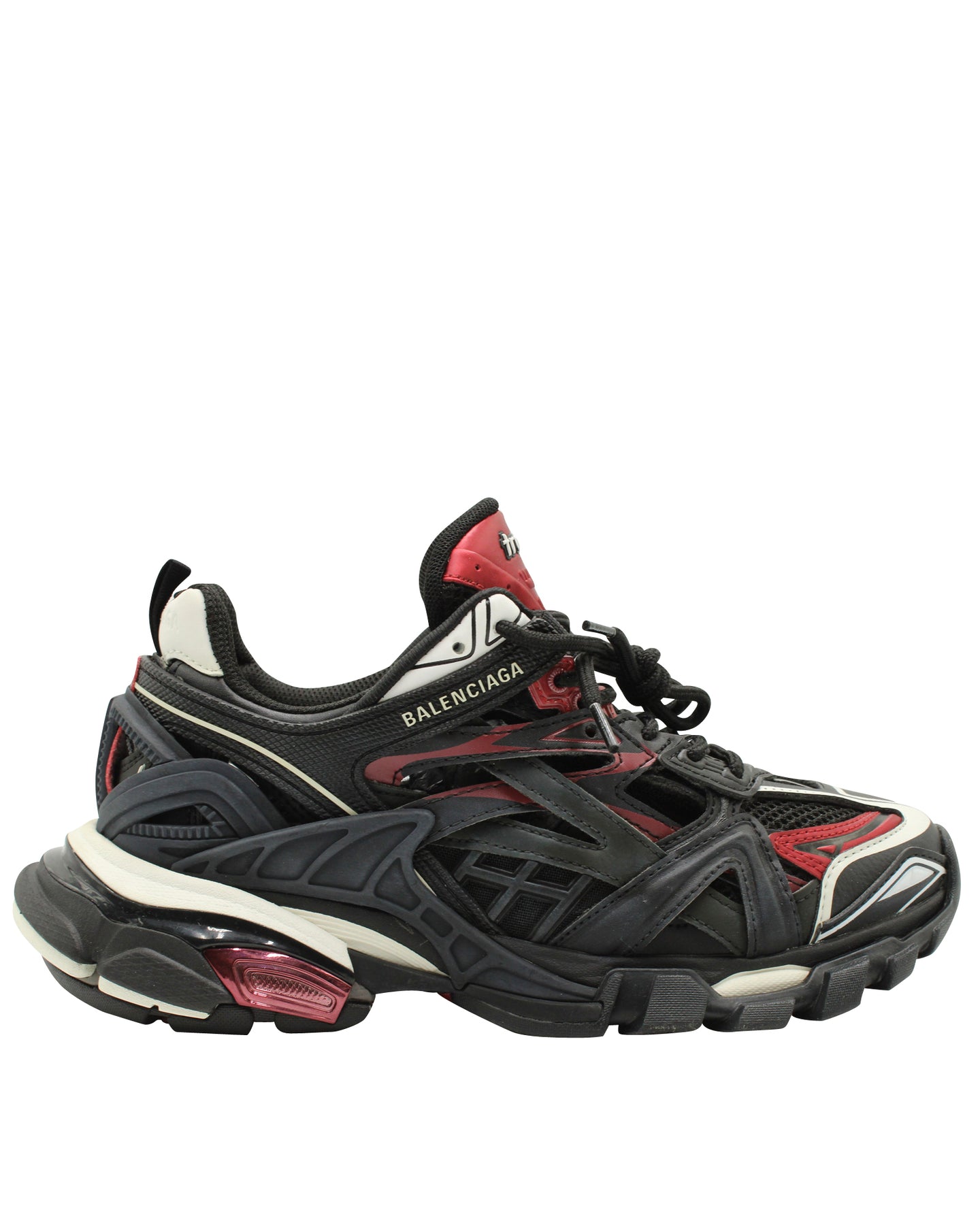 Balenciaga Track 2. Sneaker in Schwarz/Rot Nylon