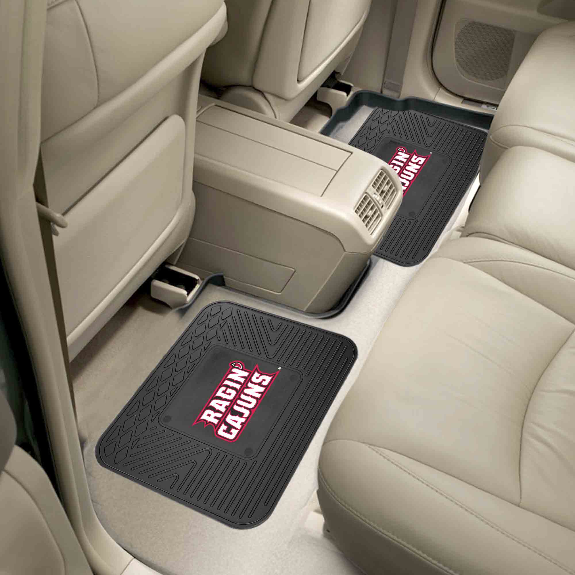 Fanmats Louisiana-Lafayette Ragin 'Cajuns Rücksitz Auto Utility Matten – 2 Stück Set