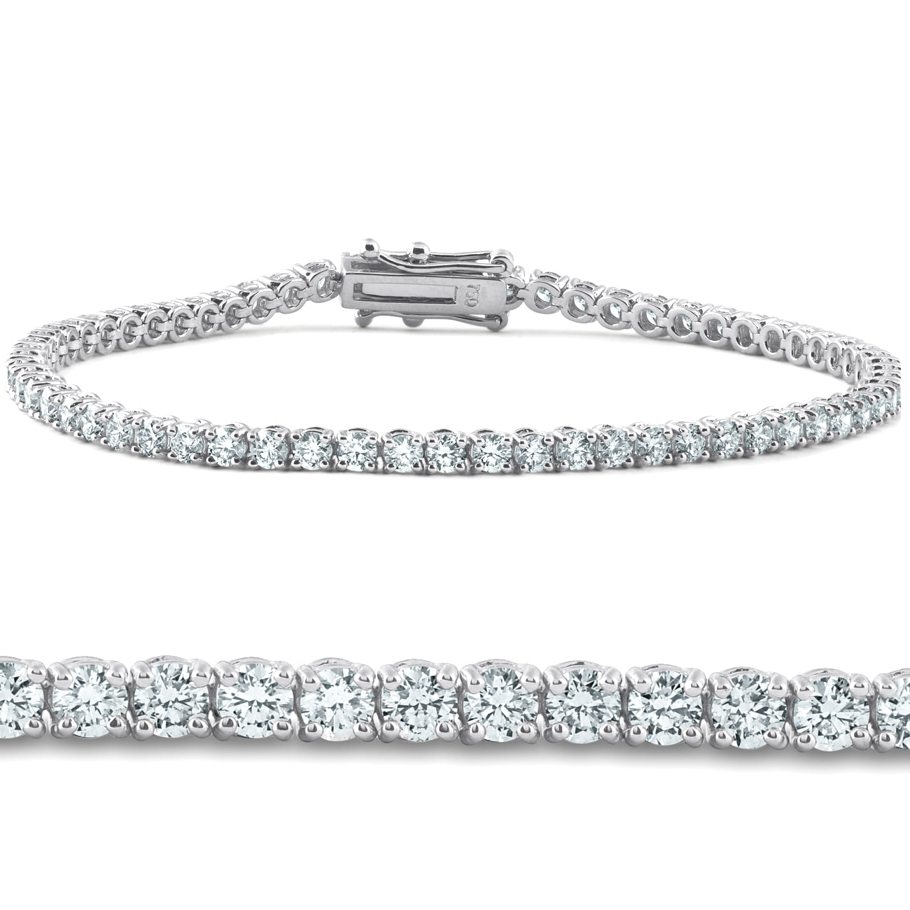 4 Karat TW rund Cut Diamant Tennis Armband 14k Weißgold Lab gewachsen