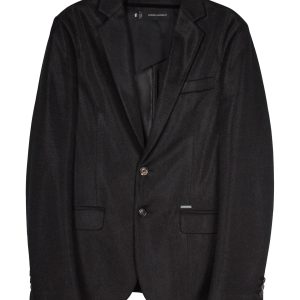 Dsquared2 Semi-sheer Mesh Tailored Blazer aus schwarzem Polyester 7703697752124