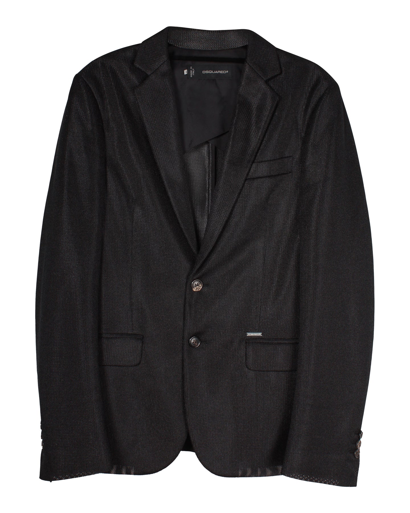 Dsquared2 Semi-sheer Mesh Blazer aus schwarzem Polyester