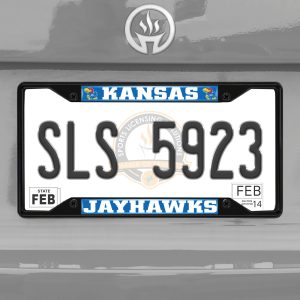 Fanmats Kansas Jayhawks Metal License Plate Frame Schwarzer Abgang