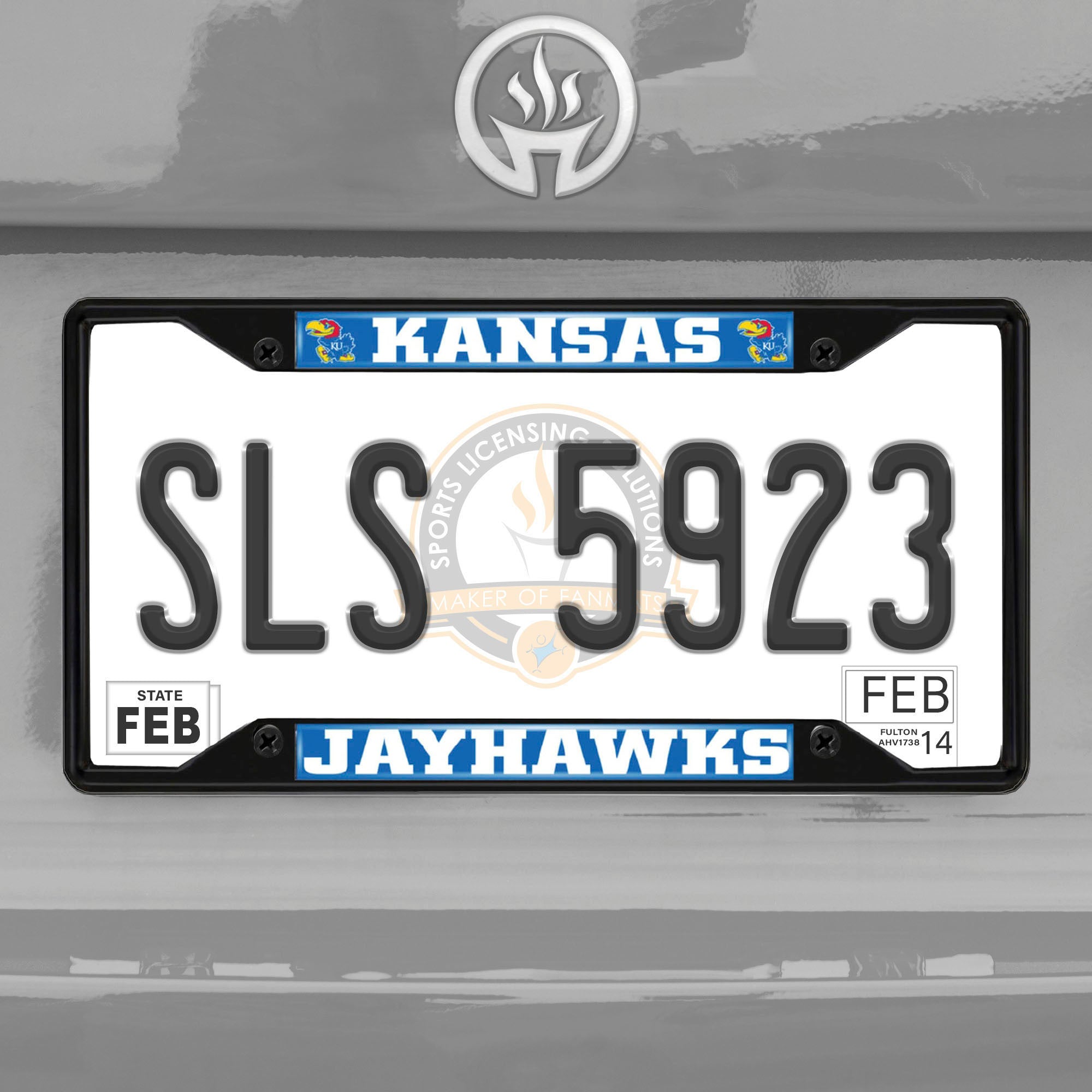 Fanmats Kansas Jayhawks Metall-Kennzeichenrahmen schwarz Finish