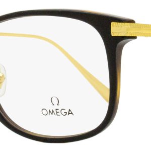 Omega Herren rechteckige Brille OM5039 005 schwarz/havana/gold 53mm
