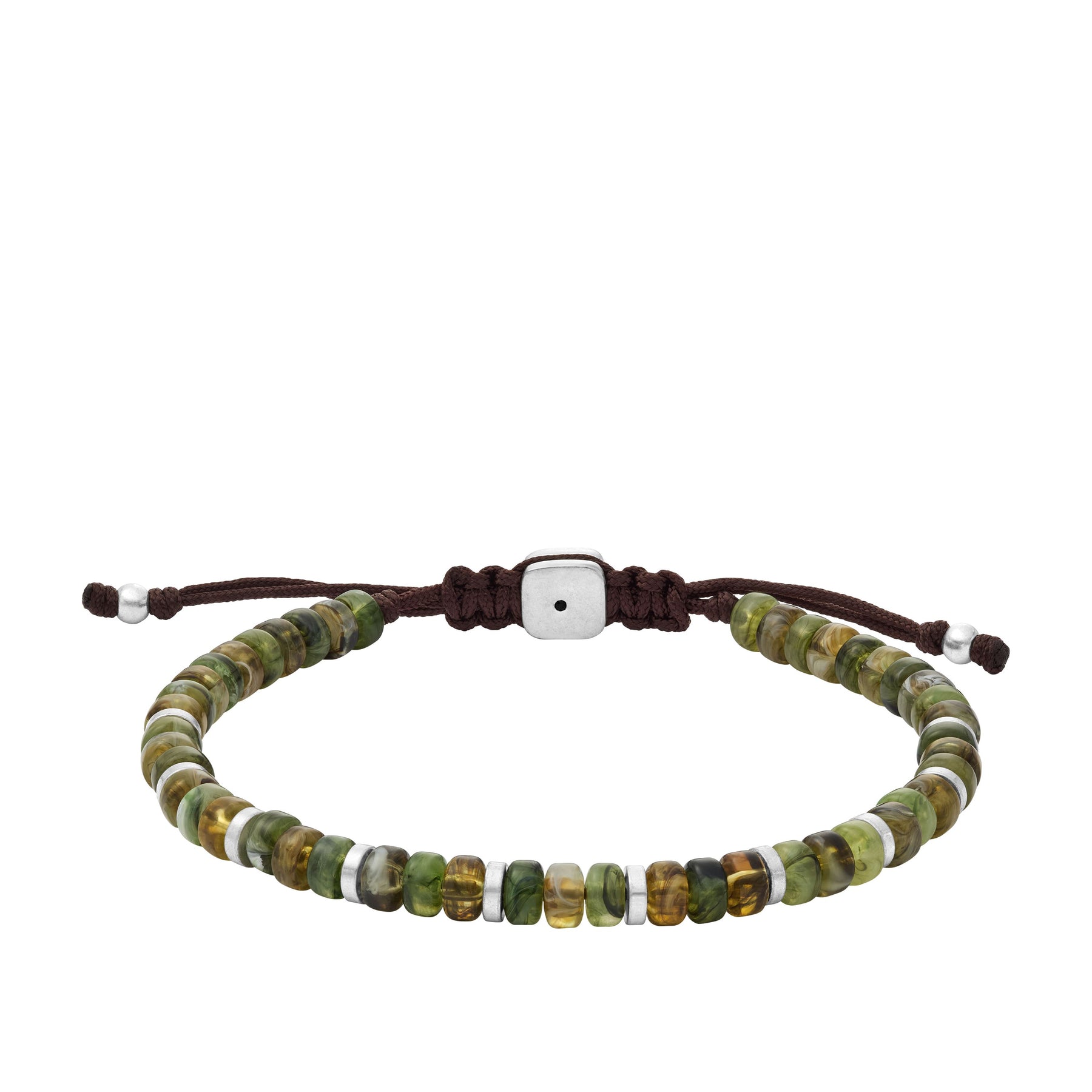 Fossil Herren Herbst Perlen Emerald Und Olivgrün Acryl Perlen Armband