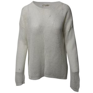 Nili Lotan Knitted Mesh Pullover in weißem Leinen