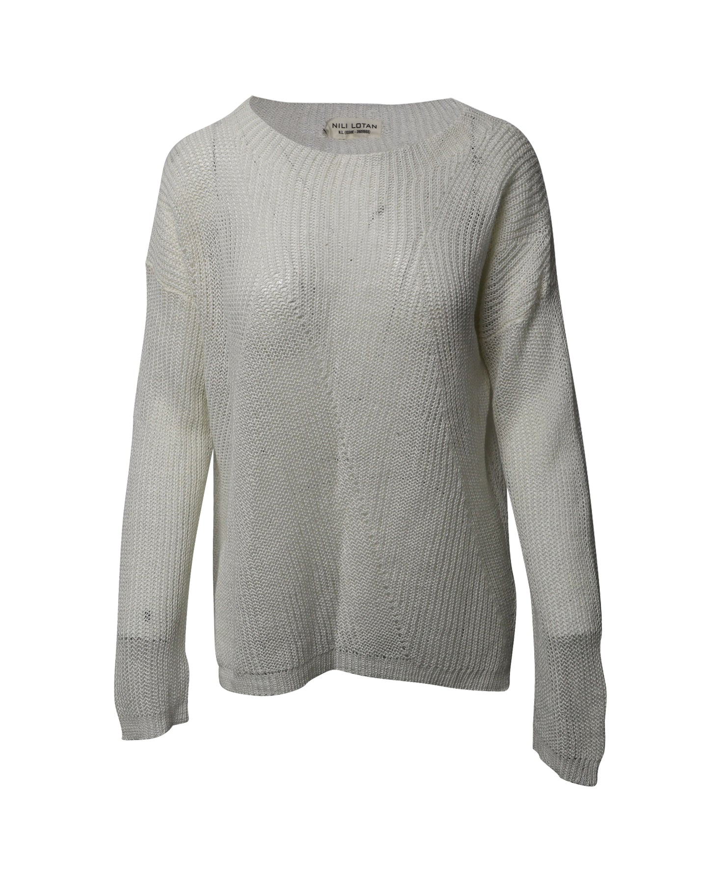 Nili Lotan Strickpullover aus Mesh in weißem Leinen