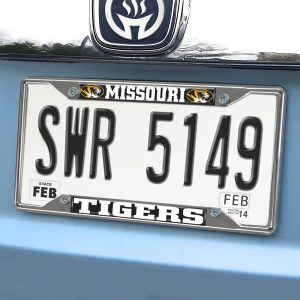 Fanmats Missouri Tiger Chrom Metall Kennzeichenrahmen, 6.25′′ x 12.25′′