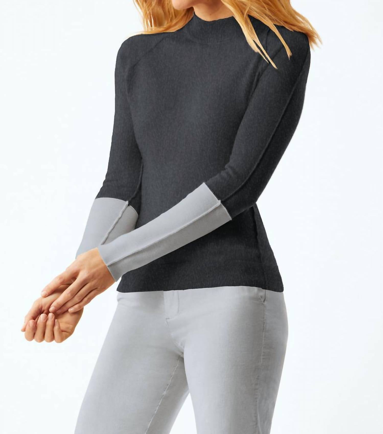 Reglan Ärmel Pullover in Anthrazit