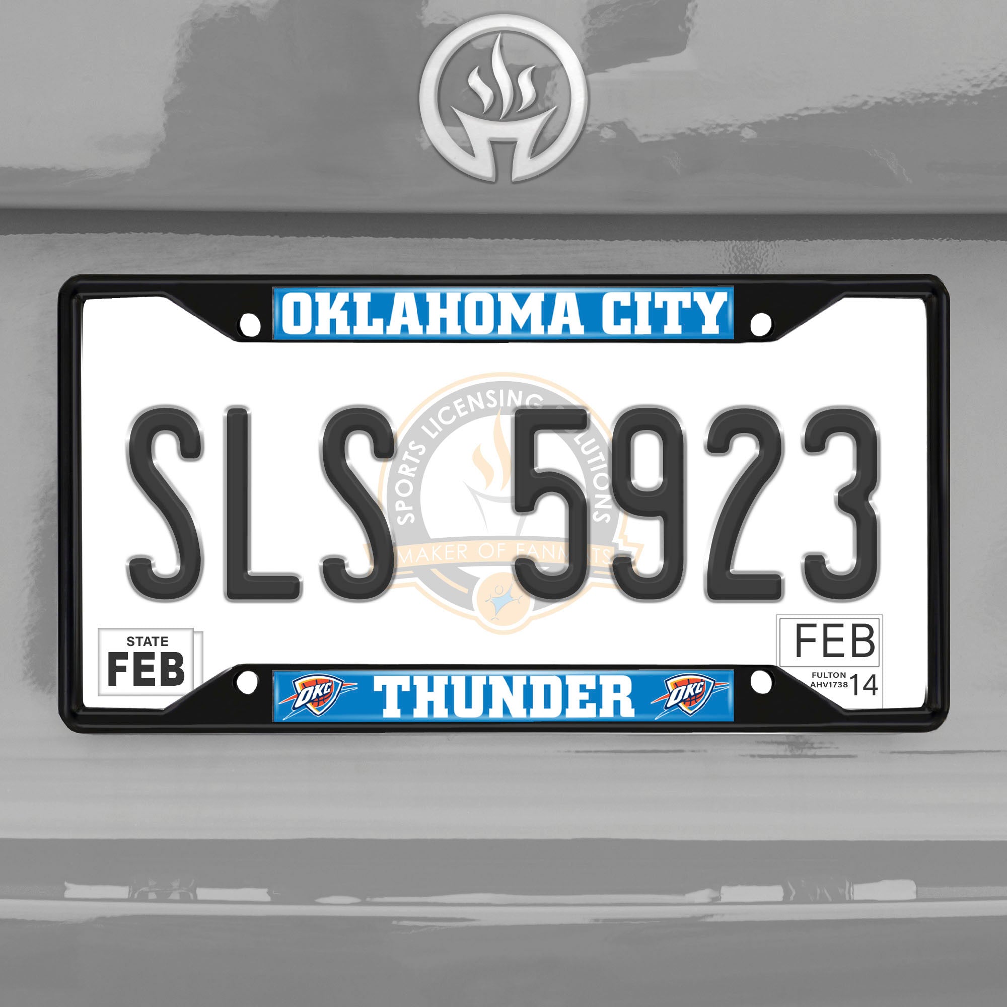 Fanmats Oklahoma City Thunder Metal Nummernschild Rahmen schwarz Finish