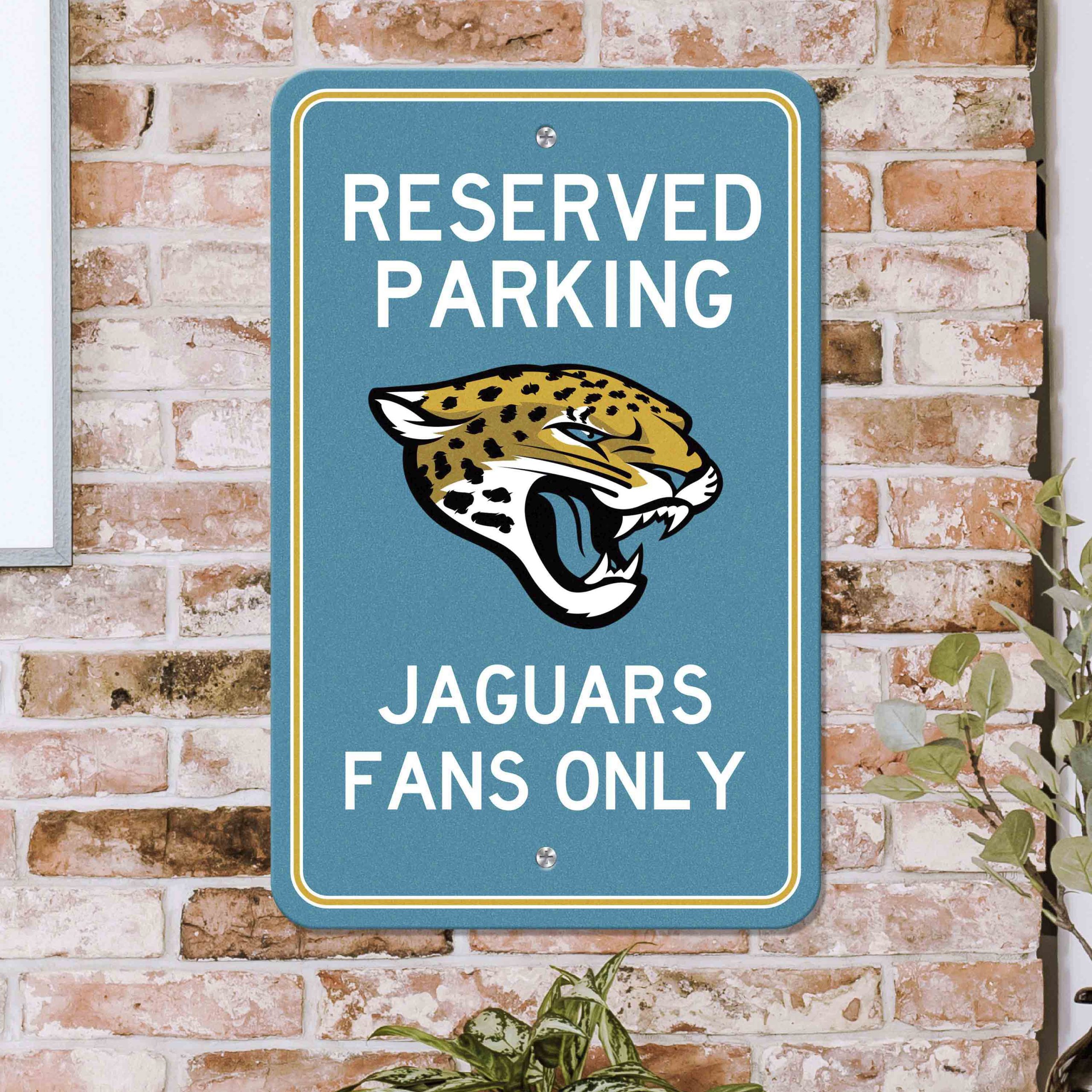 Fanmats Jacksonville Jaguars Team Farbe reserviert Parkplatz Schild Décor 18 "X 11.5" Leichtgewicht