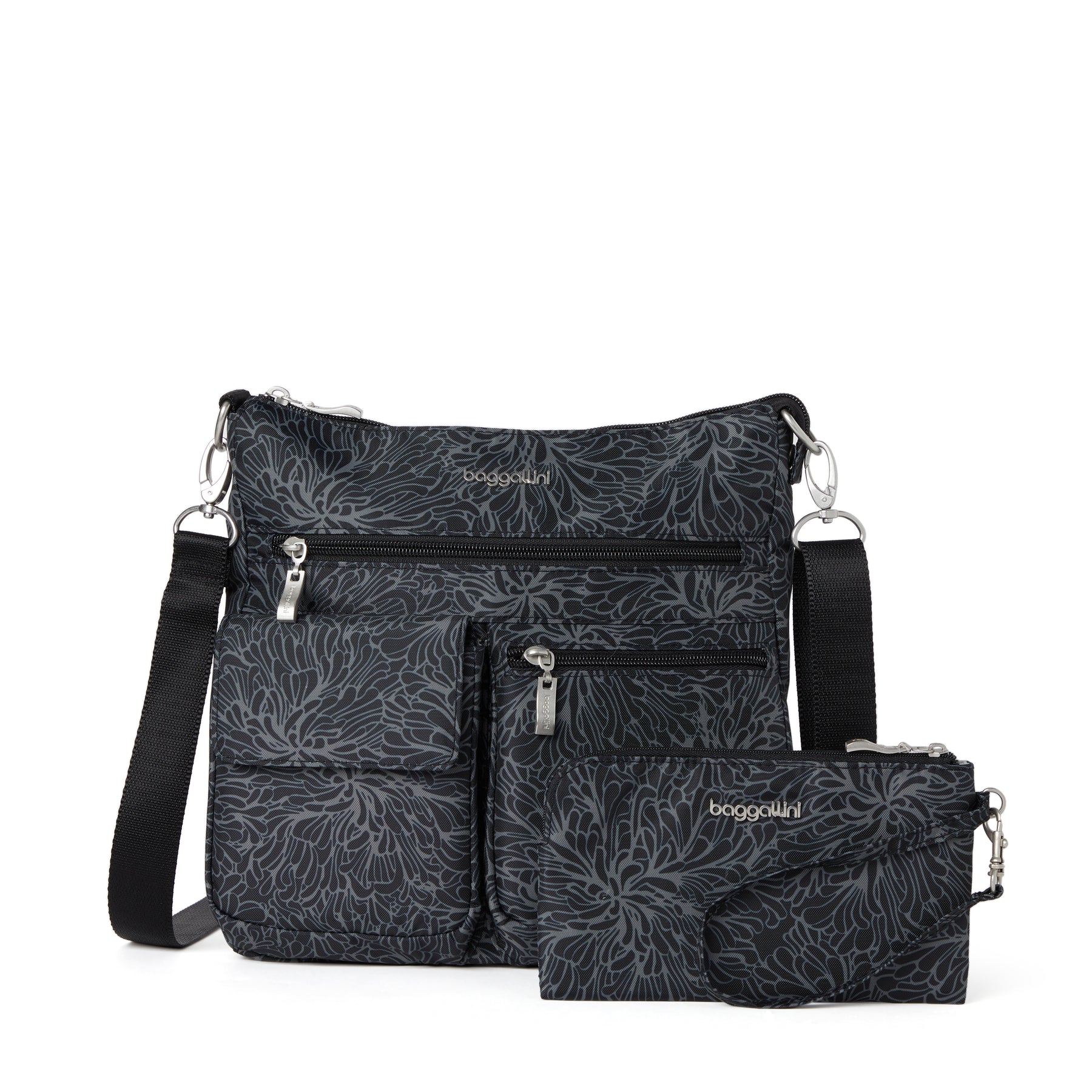 Baggallini Damen modern Everywhere Slim Umhängetasche mit RFID-Armband