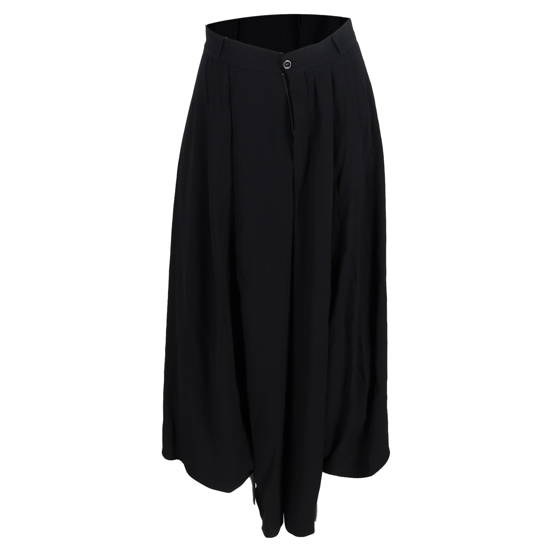 Chloé Asymmetrische Hose mit weitem Bein aus schwarzer Wolle