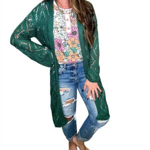 Crochet Strickjacke in grün