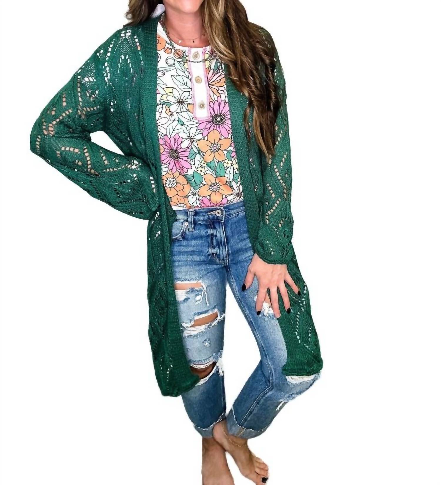 Strickjacke in Grün häkeln