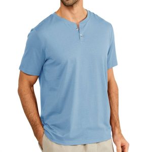 Bamboo Heritage Henley Tee in blauem Nebel