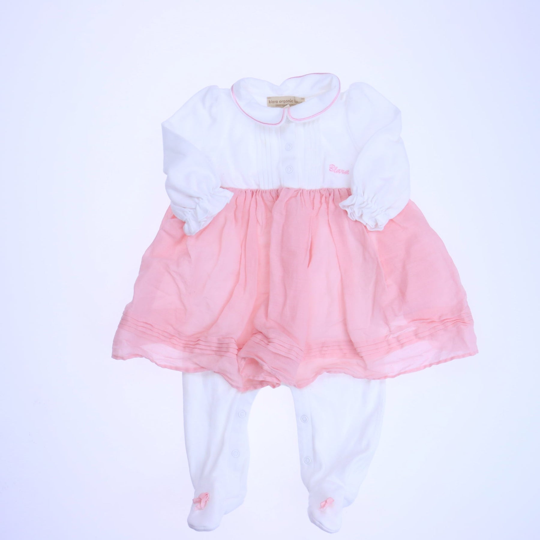 Blara Bio House Mädchen Elfenbein – Rosa Langarm-Outfit