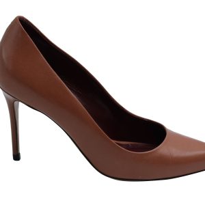 Celine Pumps aus braunem Leder mit Spitze