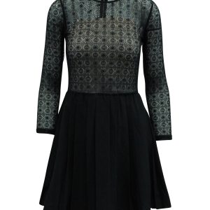 Sandro Paris Jeanette Lace Kleid aus schwarzem Polyester 7833144557628