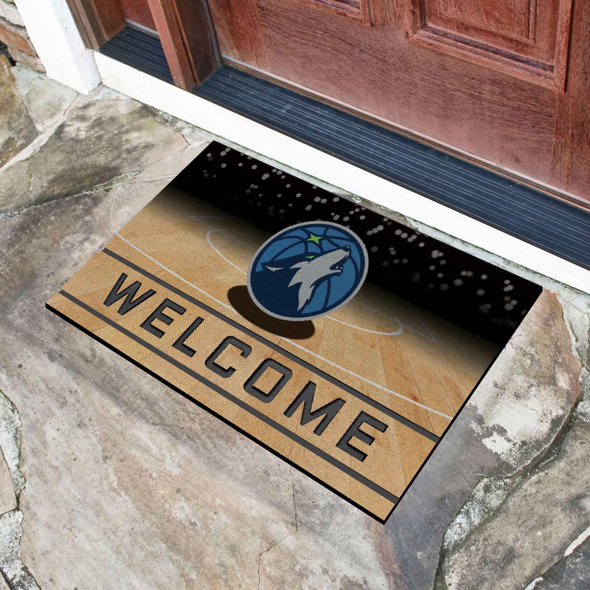 Fanmats Minnesota Timberwolves Gummi-Türmatte – 18′′ x 30′′