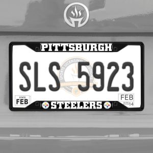 Fanmats Pittsburgh Steelers Metal License Plate Frame Schwarzer Abgang