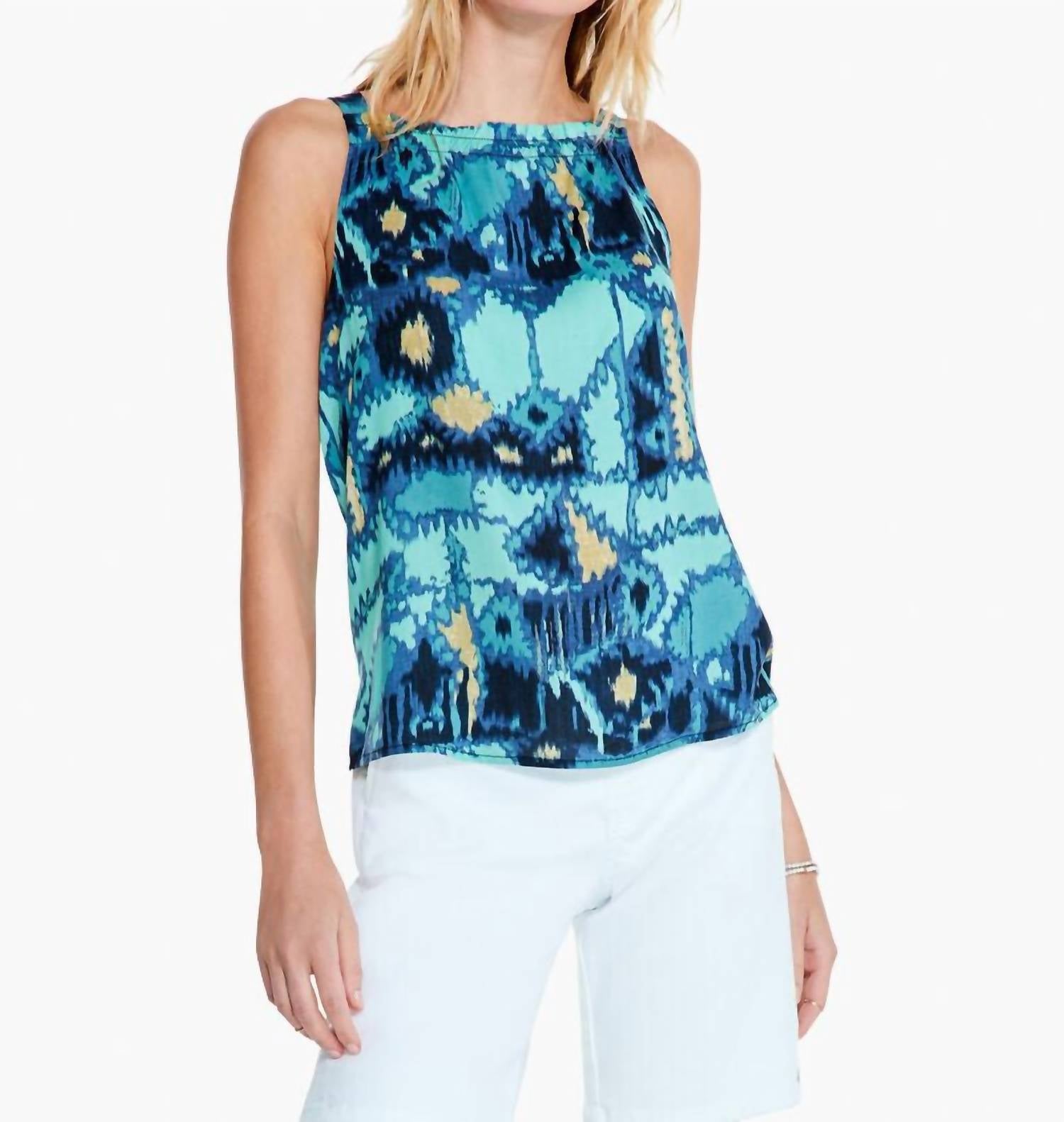 Sommersonnenwende-Top in Blau Mehrfarbig