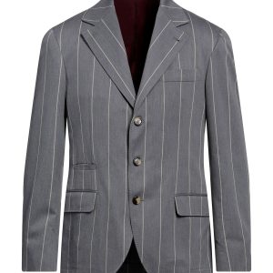 Brunello Cucinelli Herren neue hellgrau Anzug mit weißen Pin Stripes