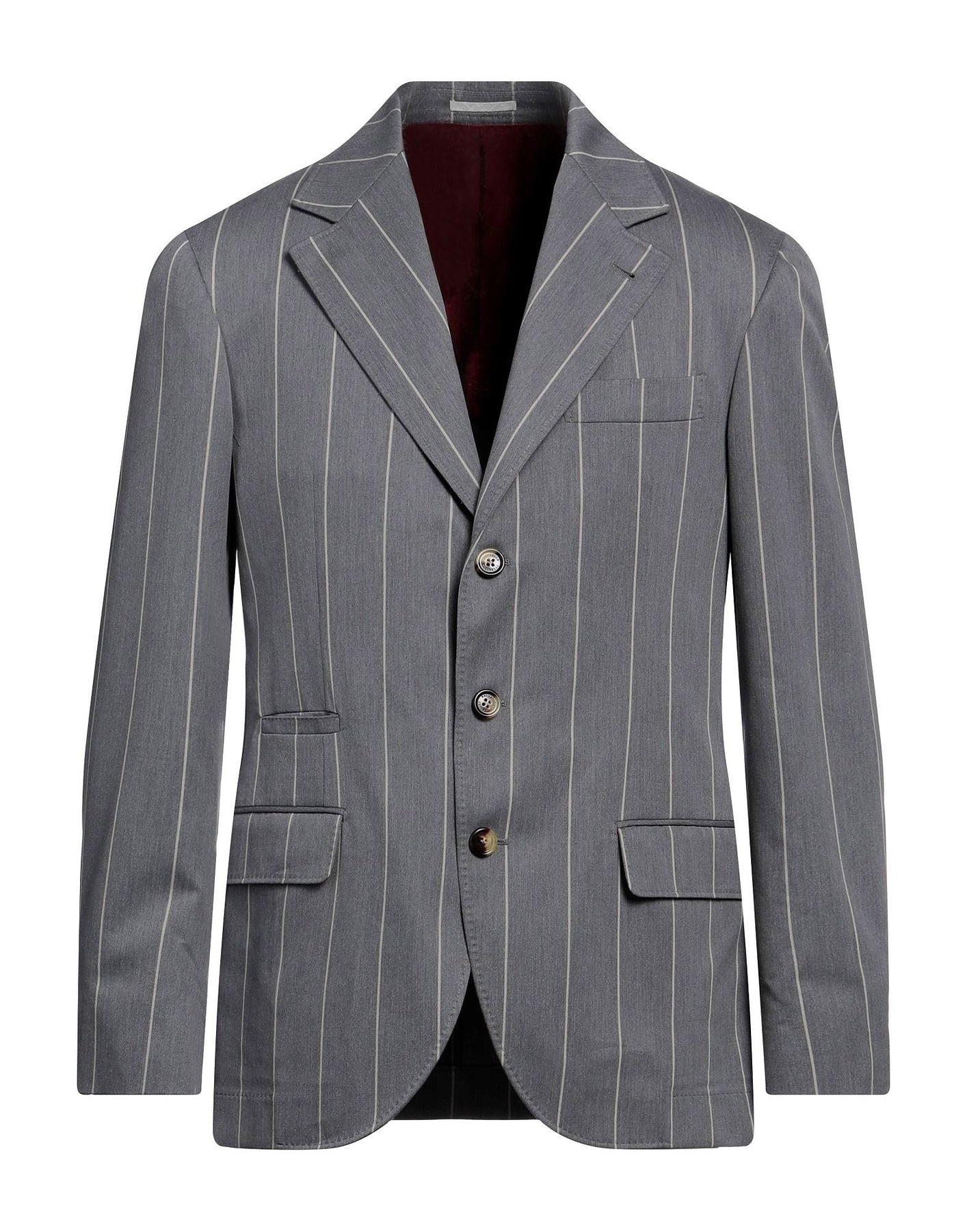 Brunello Cucinelli Herren neue hellgrau Anzug mit weißen Pin Stripes
