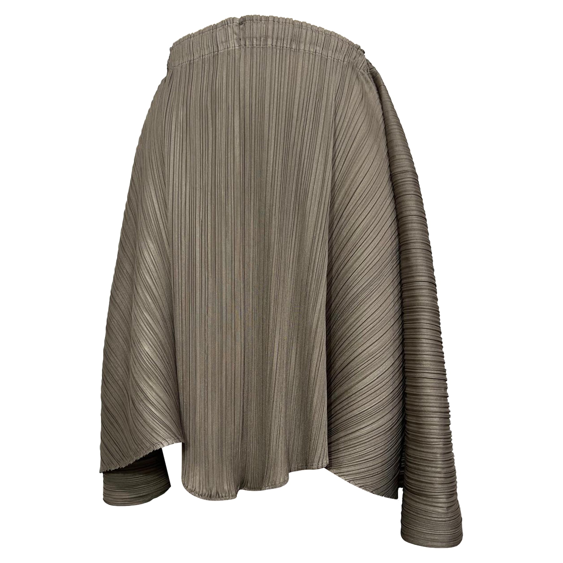 Pleats Please Issey Miyake Knielanger Rock aus braunem Polyester