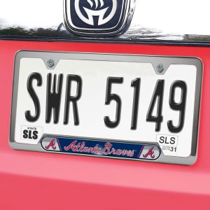 Fanmats Atlanta Braves Braves Geprägter Nummernschildrahmen, 6,25′′ x 12,25′′