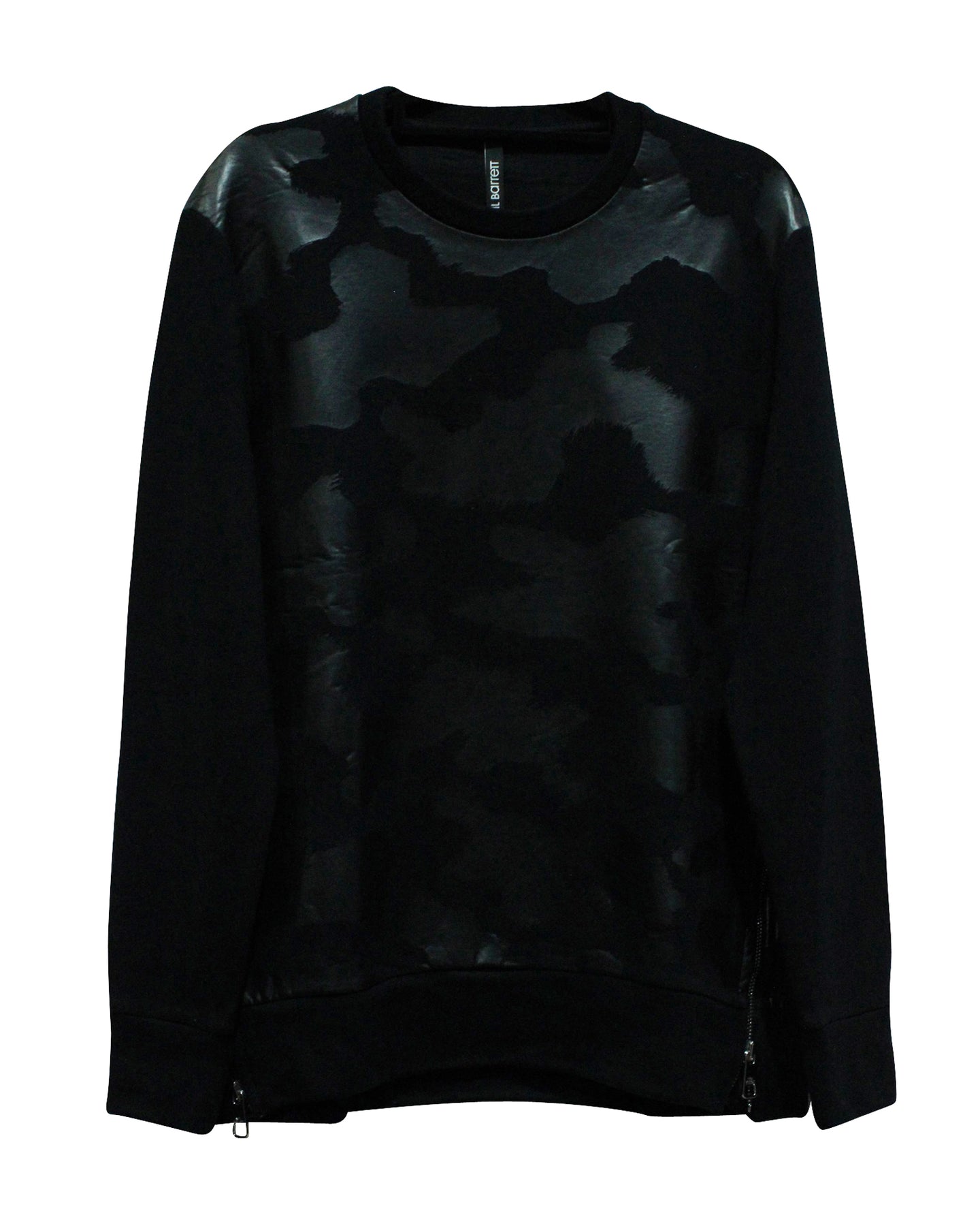 Neil Barrett Camouflage Tonal Patch Sweatshirt aus schwarzem Lyocell