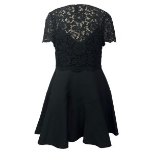 Valentino Garavani Mini-Spitze-gekleidet aus schwarzer Wolle 7833165791292