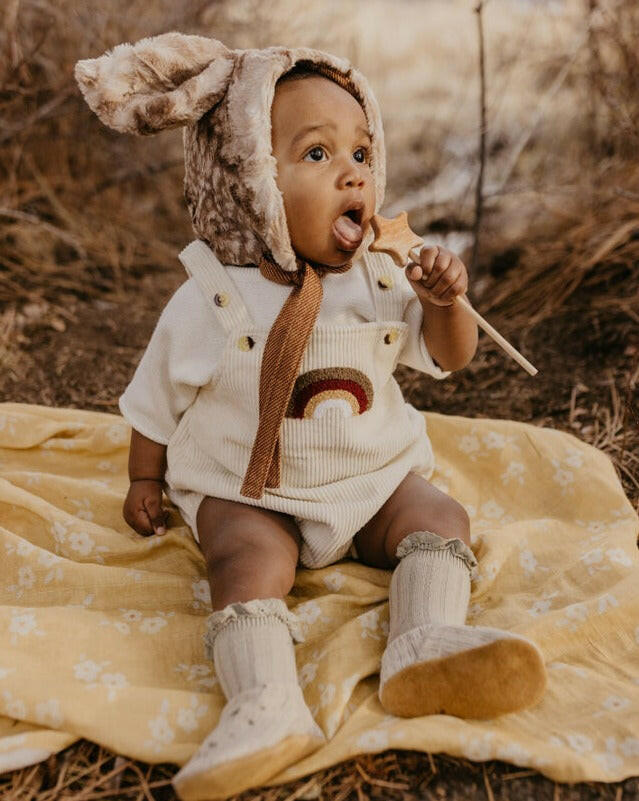Rainbow Corduroy Baby Strampler