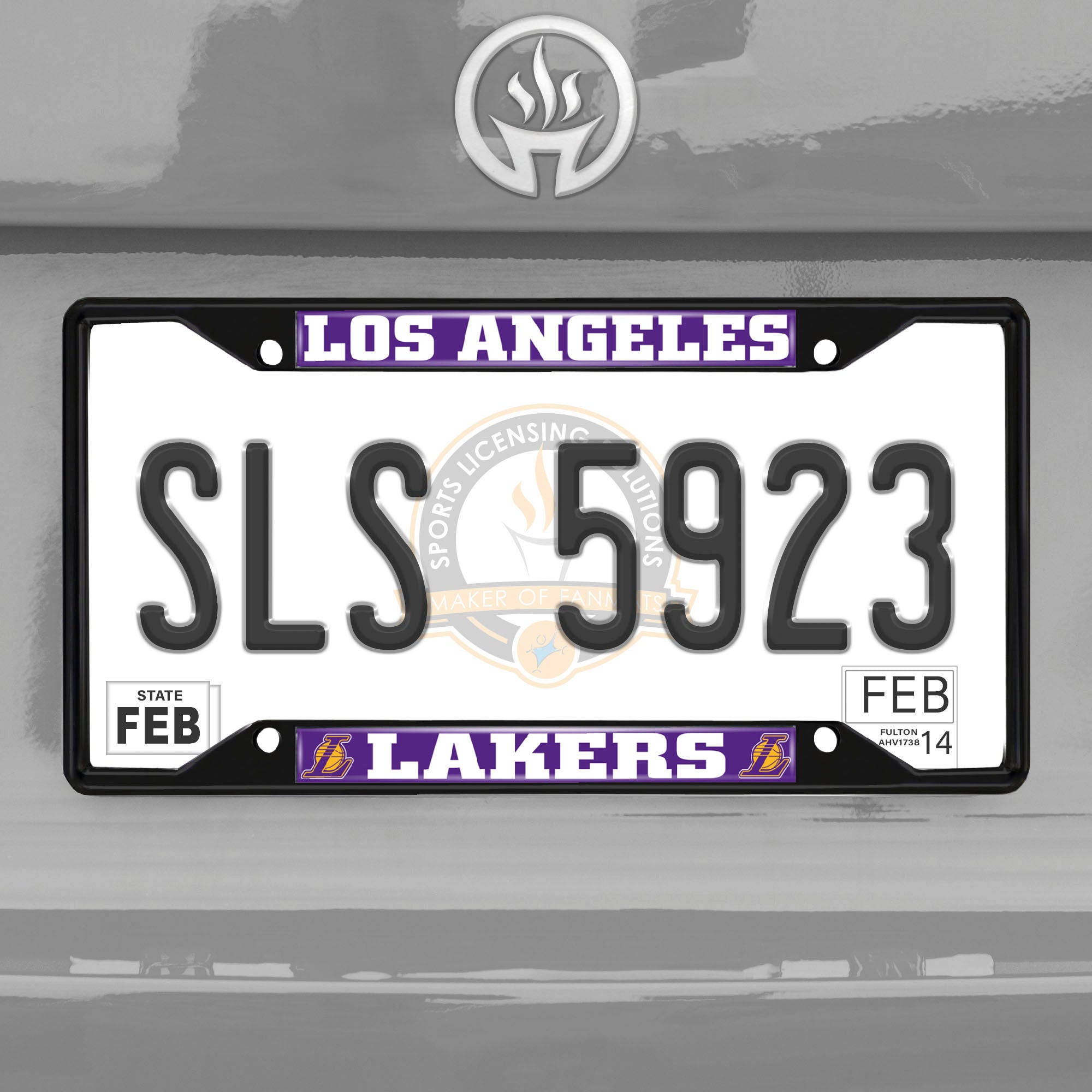Fanmats Los Angeles Lakers Metall-Kennzeichenrahmen schwarz Finish