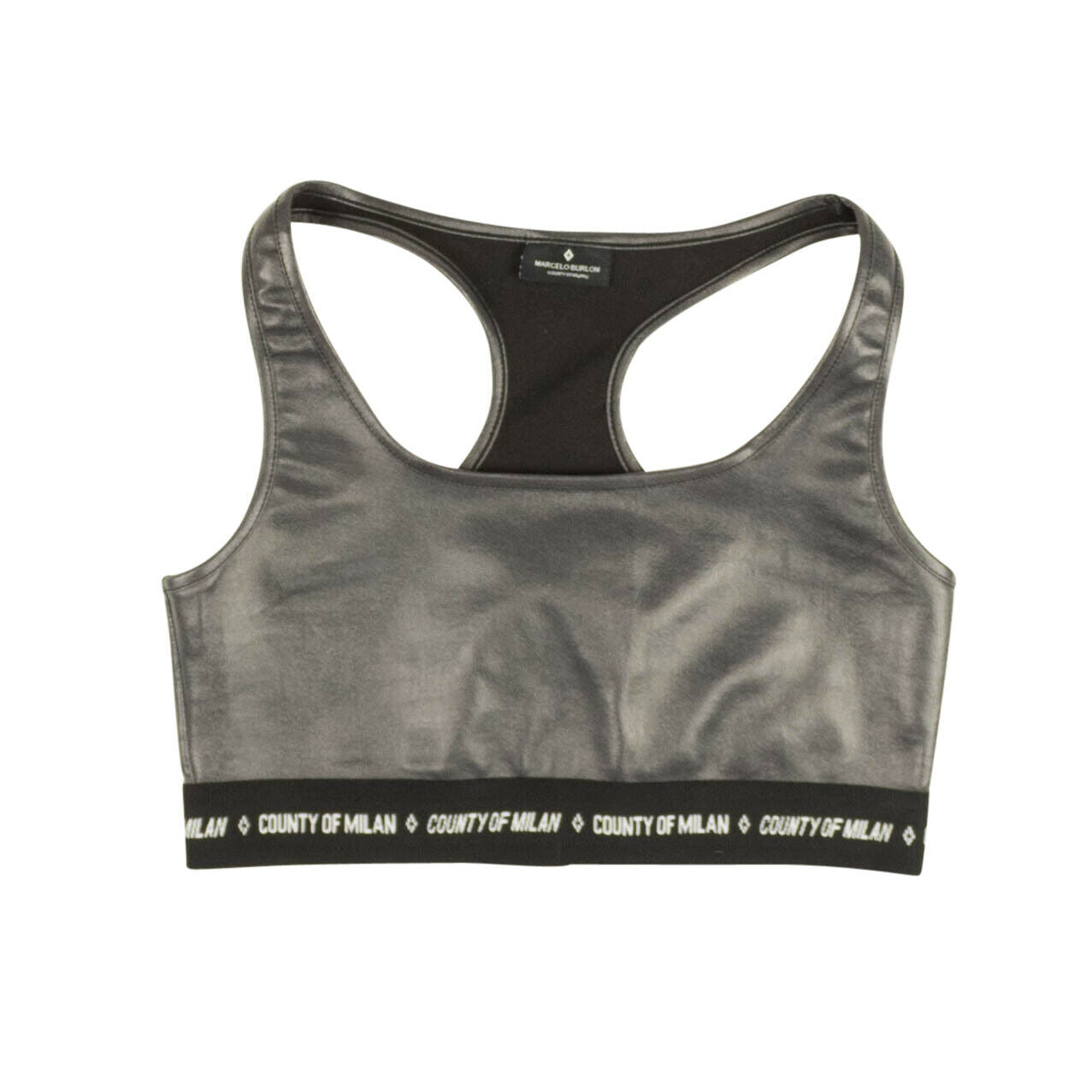 Marcelo Burlon Glänzender Logo Band Sport-BH – Schwarz