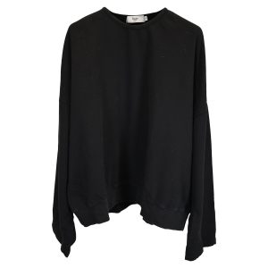 Frankie Shop Crewneck Sweatshirt aus schwarzer Baumwolle 7833141346364