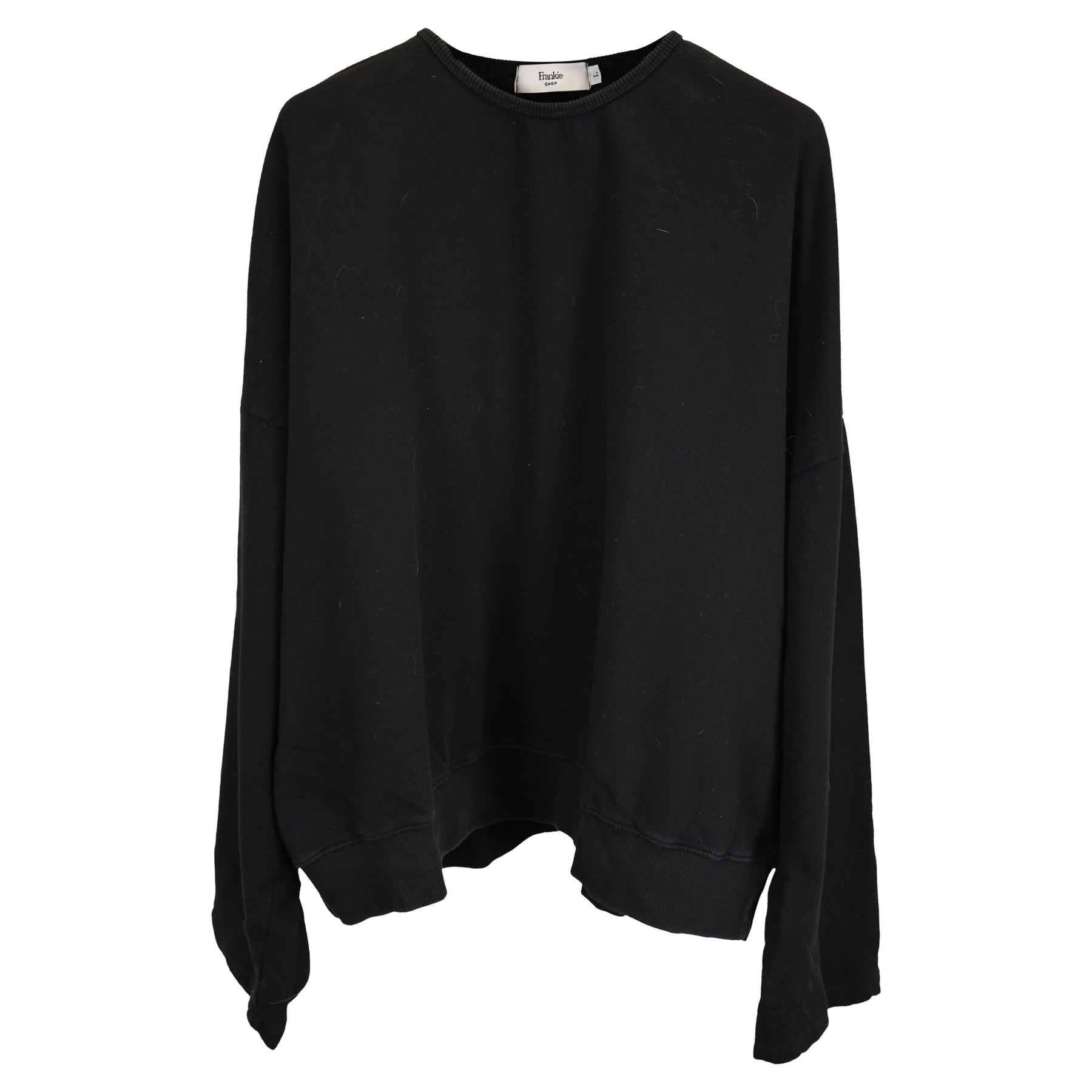 Frankie Shop Sweatshirt mit Rundhalsausschnitt aus schwarzer Baumwolle
