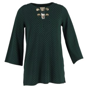 Michael Kors Polka Dot Print with Gold Verzierung Bluse in grünem Polyester 7833146753084