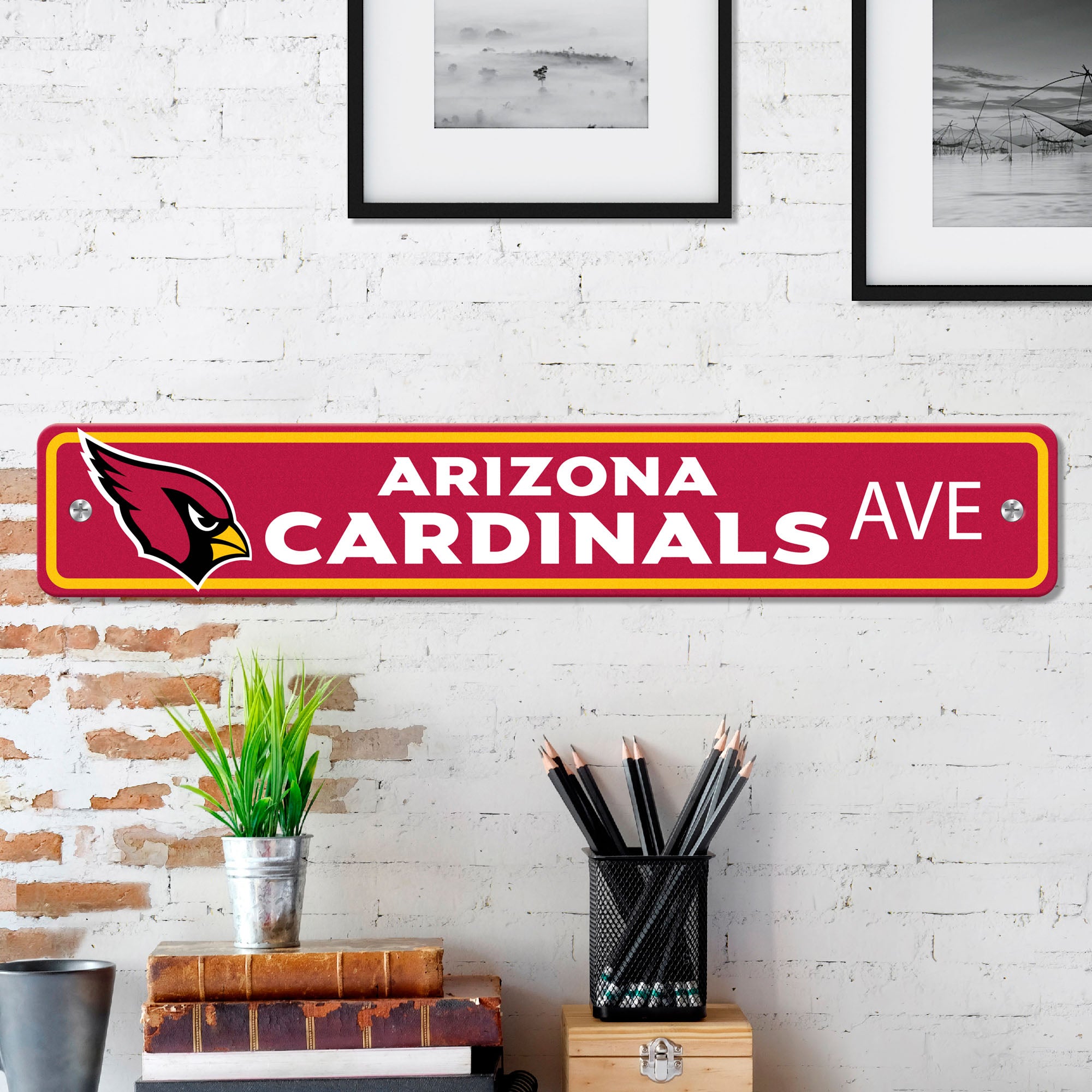Fanmats Arizona Cardinals Team Farbe Straßenschild Dekor 4 "X 24" Leichtgewicht