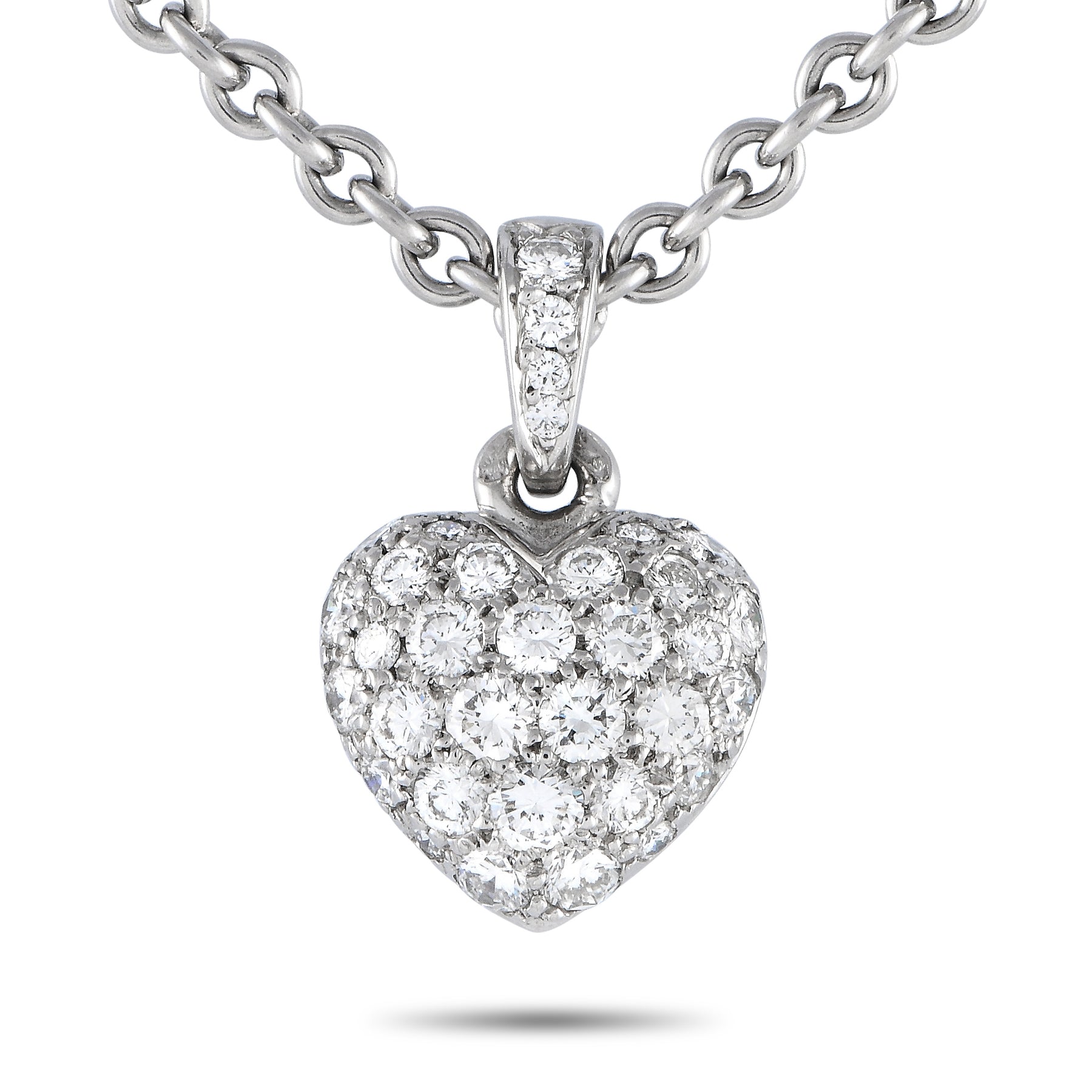 Cartier 18K Weißgold Diamant Herz Halskette CA03 -051424