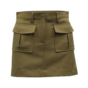 Theory Minirock aus beigefarbenem Polyester