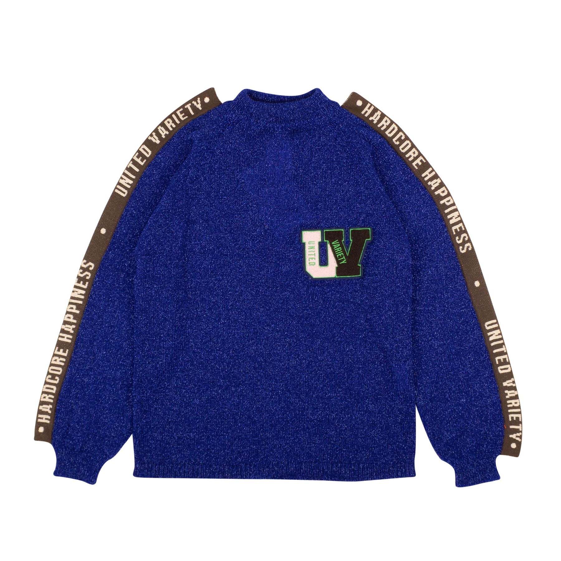 Überleben des modischsten Glitzer Slogan Pullover – Blau